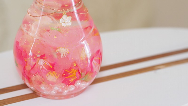 blossomさくら梅酒ハーバリウム瓶かわいいオシャレ